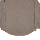 TIMBERLAND Mens Shirt Brown Striped Long Sleeve XL