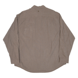 TIMBERLAND Mens Shirt Brown Striped Long Sleeve XL
