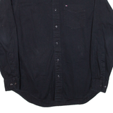 TOMMY HILFIGER Mens Plain Shirt Black Long Sleeve XS