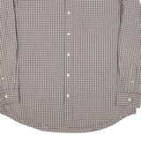 CHAPS Mens Shirt Brown Check Long Sleeve XL