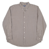 CHAPS Mens Shirt Brown Check Long Sleeve XL