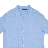 NAUTICA Mens Plain Shirt Blue XL