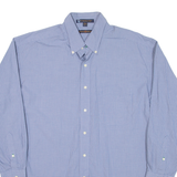 TOMMY HILFIGER Mens Shirt Blue Check Long Sleeve L