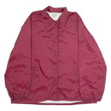 SEARS Mens Coach Jacket Maroon Nylon 80s XL