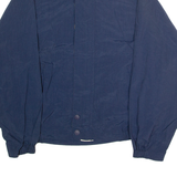 IC Mens Windbreaker Jacket Blue Nylon 90s Hooded L
