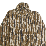 BROWNING Mens Fleece Jacket Brown 90s Camouflage L