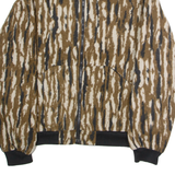 BROWNING Mens Fleece Jacket Brown 90s Camouflage L