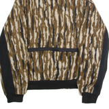 BROWNING Mens Fleece Jacket Brown 90s Camouflage L