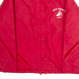 MAPLE Holy Trinity CYO Faux Fur Lined Mens Coach Jacket Red Nylon 80s USA M