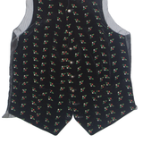 Womens Blazer Waistcoat Black 90s Floral S