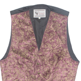 NEW DIRECTION Mens Blazer Waistcoat Maroon 90s Floral XL