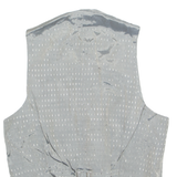 Mens Blazer Waistcoat Grey 90s Floral L