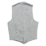 Mens Blazer Waistcoat Grey 90s Floral L