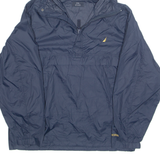 NAUTICA Mesh Lined Pullover Mens Rain Jacket Blue Hooded 2XL
