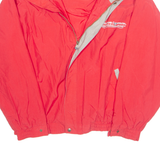 CHAMPION Mesh Lined Mens Rain Jacket Red Nylon 90s Hooded L