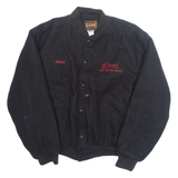 GAME Mens Bomber Jacket Black Wool 90s USA 2XL