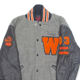 JBS Mens Varsity Jacket Grey 90s L