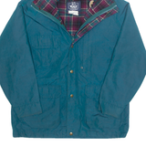 WOOLRICH Lined Womens Rain Jacket Blue 90s Hooded L