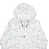 ZARA Map Print Mens Anorak Jacket White Hooded Crazy Pattern L