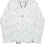 ZARA Map Print Mens Anorak Jacket White Hooded Crazy Pattern L