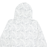 ZARA Map Print Mens Anorak Jacket White Hooded Crazy Pattern L