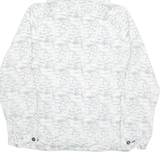 ZARA Map Print Mens Anorak Jacket White Hooded Crazy Pattern L