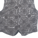 TZIACCO Mens Blazer Waistcoat Grey 90s Crazy Pattern L