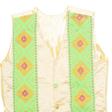 Eastern Inspired Mens Blazer Waistcoat Gold Crazy Pattern L