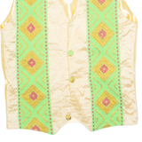 Eastern Inspired Mens Blazer Waistcoat Gold Crazy Pattern L