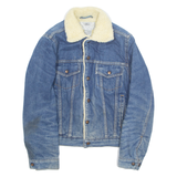 SANTEE STREET Mens Sherpa Lined Denim Jacket Blue 90s S