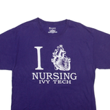 CHAMPION Mens T-Shirt Blue USA L