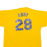 RUSSELL ATHLETIC Mens T-Shirt Yellow Button Neck M