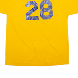 RUSSELL ATHLETIC Mens T-Shirt Yellow Button Neck M