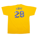 RUSSELL ATHLETIC Mens T-Shirt Yellow Button Neck M