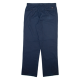 DICKIES Mens Trousers Blue Regular Straight W34 L31