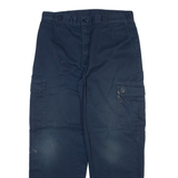 DICKIES Cargo Mens Trousers Blue Relaxed Straight W34 L30