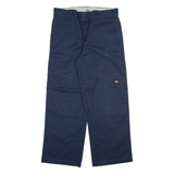 DICKIES Mens Trousers Blue Loose Straight W34 L30