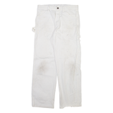 DICKIES Carpenter Mens Trousers White Regular Straight W30 L30
