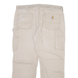 CARHARTT Carpenter Mens Trousers Beige Relaxed Straight W38 L30