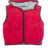 NAUTICA Fleece Lined Womens Gilet Red Hooded S