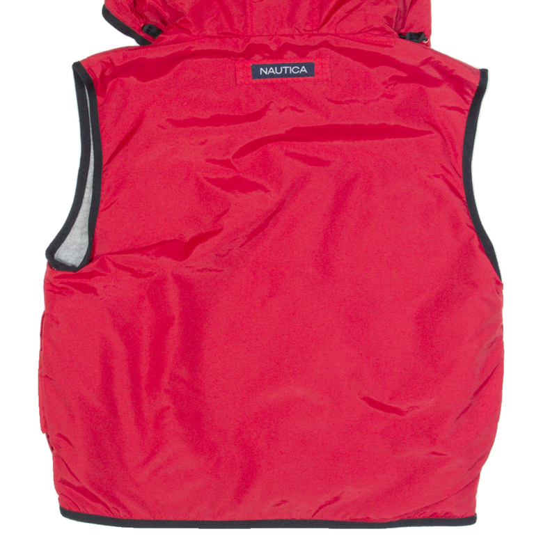 NAUTICA Fleece Lined Womens Gilet Red Hooded S