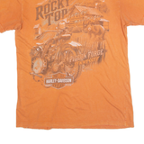 HARLEY DAVIDSON Mens Biker T-Shirt Orange USA L