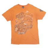 HARLEY DAVIDSON Mens Biker T-Shirt Orange USA L