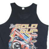 GILDAN Gold Cup Mens Biker Vest Black Sleeveless USA 2XL