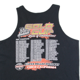 GILDAN Gold Cup Mens Biker Vest Black Sleeveless USA 2XL