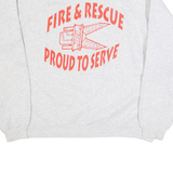 HANES Avella Fire & Rescue Mens Sweatshirt Grey 90s USA 2XL