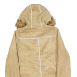 ROMANTIC MOCHA Sherpa Lined Womens Duffle Coat Brown Hooded M