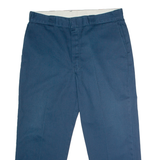 DICKIES Workwear Mens Twill Trousers Blue Regular Straight W38 L28