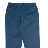 DICKIES Workwear Mens Twill Trousers Blue Regular Straight W38 L28