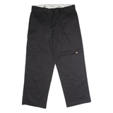 DICKIES Workwear Mens Twill Trousers Black Loose Straight W38 L30